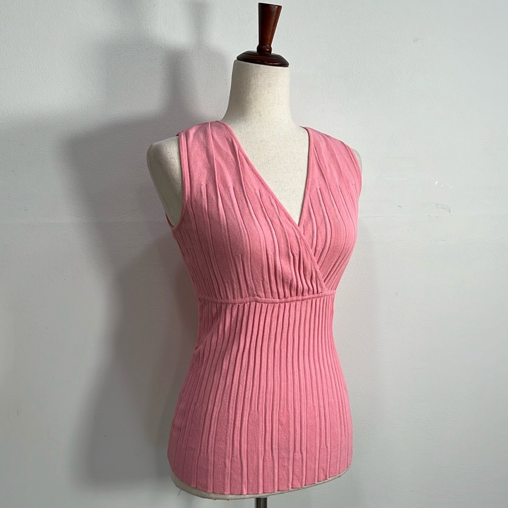 Pink Ribbed Cami Top Coquette